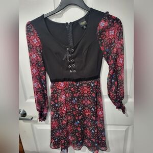 Floral Black Dress